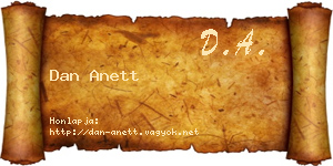Dan Anett névjegykártya